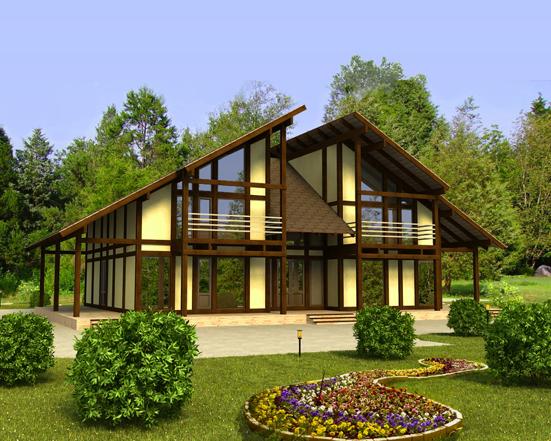 проект деревянного дома 9х9